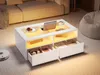 Merax Couchtisch mit LED und Glasplatte, Wohnzimmertisch Produktbild-Vorschau 4