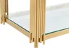 Couchtisch aus gehärtetem Glas und Edelstahl - vergoldet - Produktbild-Vorschau 5