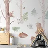 Vlies Fototapete - Subtle Illustration With Forest Animals Produktbild-Vorschau 1