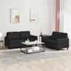 vidaXL 2-tlg. Sofagarnitur mit Kissen Schwarz Kunstleder Produktbild-Vorschau 2