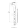 A technical drawing of a shower panel with dimensions indicated. Podgląd zdjęcia produktu