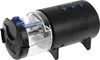 A black automatic fish feeder with a clear compartment for food. Produktbild-Vorschau