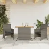3-tlg. Bistro-Set mit Kissen Grau Poly Rattan Produktbild-Vorschau 2