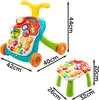 A baby walker and activity table with dimensions indicated by measurement lines and text. Náhľad obrázku produktu