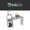 HAGO24 Schreibtisch Regal Kombination 110x72x40cm weiß grau Produktbild-Vorschau 8