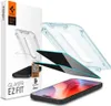 A product shot of a Spigen screen protector and case for an iPhone, along with the packaging and a phone. Anteprima dell’immagine prodotto