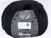 A ball of black yarn with a label. Produktbild-Vorschau