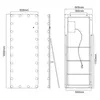 SONNI 160 x 60 x 3,5 cm blanc miroir de dressing sur pied Voir les images du produit 11