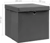 vidaXL Úložné boxy s víkem 10 ks 28x28x28 cm šedé Náhled obrázku produktu 5
