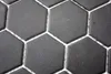 Mosaikfliese Keramik Hexagon schwarz unglasiert Produktbild-Vorschau 2