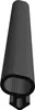 A 3D rendered image of a black conical tube with an oval cross-section, viewed from the bottom. Produktbild-Vorschau
