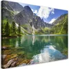 Leinwandbild Bergsee Bäume Natur 90x60 Feeby Grün bild für Produktbild-Vorschau 1