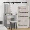 vidaXL Toaletka z szufladami szara 50 x 41 x 140 cm Podgląd zdjęcia produktu 6