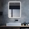 A modern bathroom with a sink and a lit mirror. Produktbild-Vorschau