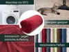 A collage of images showing a red blanket, a washing machine, a cat on a carpet, and various colored blankets. Produktbild-Vorschau