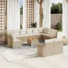 vidaXL 13-tlg. Garten-Sofagarnitur mit Kissen Beige Poly Produktbild-Vorschau 2