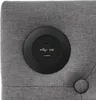 A close-up view of a gray upholstered headboard with a built-in USB port. Anteprima dell’immagine prodotto