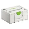 A white Festool Systainer storage box with a green latch and green Festool logo on a white background. Voir les images du produit