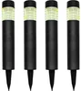 Four black solar garden lights are arranged in a row against a white background. Anteprima dell’immagine prodotto