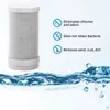 A water filter cartridge displayed next to information about its features, set against a background of rippling water. Náhled obrázku produktu