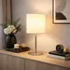 LED Tischleuchte, Textil, weiß, Metall, H 40 cm Produktbild-Vorschau 2