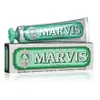 A tube of Marvis Classic Strong Mint toothpaste is shown resting on its box. Náhled obrázku produktu
