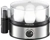 A close-up view of an electric egg cooker filled with white eggs. Produktbild-Vorschau