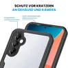 Close-up of a phone case with labels pointing out features. Produktbild-Vorschau