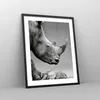 Gerahmtes Poster - Schwarzer Rahmen - Nashorn Monochrom Produktbild-Vorschau 8