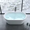 doporro Baignoire îlot Ovale pour Salle de Bain 150cm Blanc Voir les images du produit 3