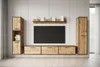 A modern living room wall unit with a TV, shelves, and cabinets. Anteprima dell’immagine prodotto