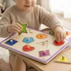 VIGA Hölzernes buntes Puzzle mit Stiftformen Produktbild-Vorschau 4