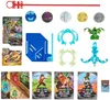 A collage of Bakugan Battle Pack items, including game cards, figures, and accessories, arranged on a white background. Voir les images du produit