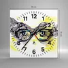 Wanduhr - Quadrat - Glasuhr - Person Auge Schatten Produktbild-Vorschau 3