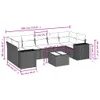 Design 8-tlg. Garten-Sofagarnitur mit Kissen Schwarz Poly Produktbild-Vorschau 8