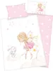 A flat lay of children's bedding with a fairy and bunny illustration. Produktbild-Vorschau