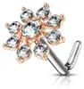 Nasenpiercing Stecker Blume mit Zirkonia Rose Gold Produktbild-Vorschau 1