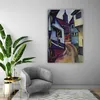 Leinwandbild (60x80cm): August Macke - Straße mit Kirche in Produktbild-Vorschau 6