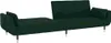 vidaXL Schlafsofa 2-Sitzer mit 2 Kissen Dunkelgrün Samt Produktbild-Vorschau 4