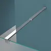 A close-up view of a shower screen support bar attached to a wall and a glass shower panel. Produktbild-Vorschau