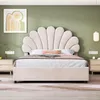 OKWISH Lit Coffre 140x200 cm - Tête De Lit Fleur Réglable - Voir les images du produit 3