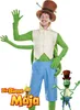 A person in a grasshopper costume and a cartoon grasshopper character. Produktbild-Vorschau
