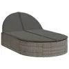 vidaXL Doppel-Sonnenliege mit Kissen Grau Poly Rattan Produktbild-Vorschau 1