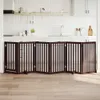 Brána pre psa s dverami sklad. 6pan. hnedá 300cm topoľové Náhľad obrázku produktu 2