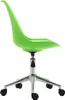 A bright green office chair with a silver base and five wheels, shown from the side against a white background. Voir les images du produit