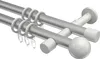 Interdeco Gardinenstange / Vorhangstange Silbergrau / Weiß, Produktbild-Vorschau 1
