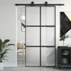 vidaXL Schiebetür Schwarz 102,5x205 cm Hartglas und Produktbild-Vorschau 2