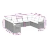 Design 9-tlg. Garten-Sofagarnitur mit Kissen Schwarz Poly Produktbild-Vorschau 8