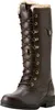A single brown leather boot with fur lining is shown against a white background. Produktbild-Vorschau