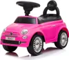 A pink ride-on toy car designed to look like a Fiat 500, shown from a front-side angle on a white background. Produktbild-Vorschau